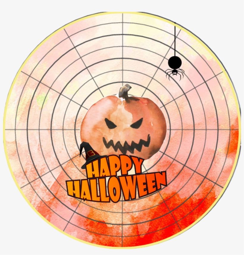 Yeee Happyhalloween Spider Pumpkin Scary Spooky Orange - Circle, transparent png #8431633