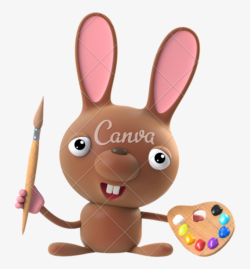 D Rabbit Photos By Canva - Canva, transparent png #8434937