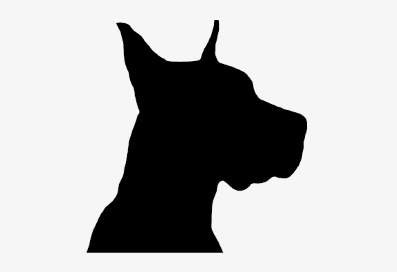 Great Dane Clipart Transparent - Silhouette Of Great Dane, transparent png #8435275
