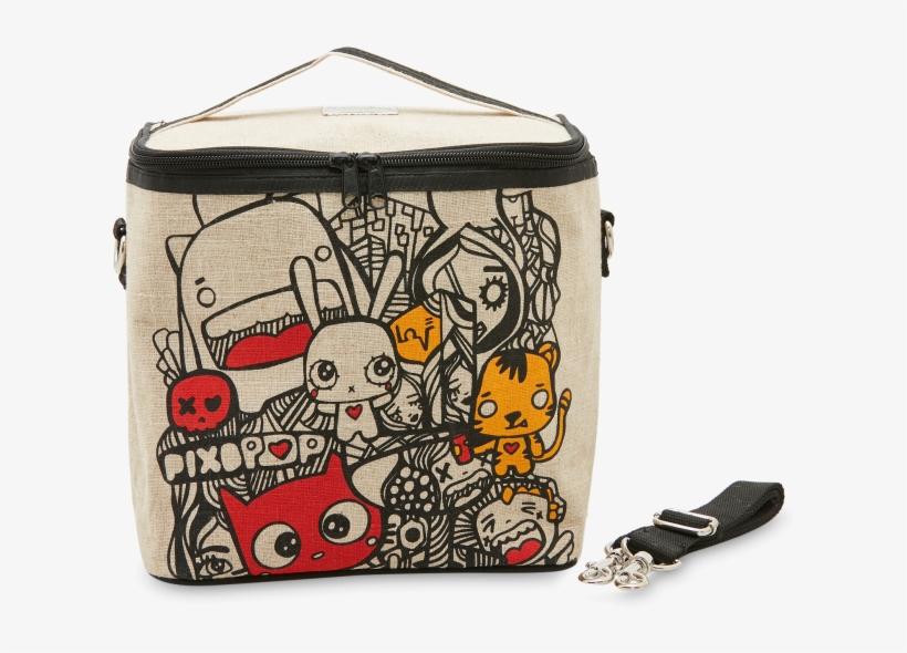 Black Pixopop Pishi & Friends Lunch Cooler Bag - Bag, transparent png #8436682