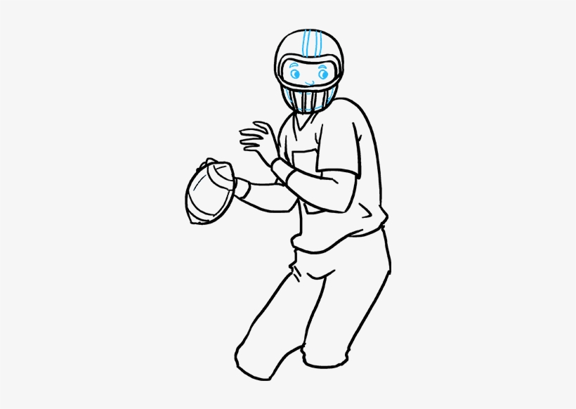 How To Draw Football Player - Football Player Drawing, transparent png #8436838