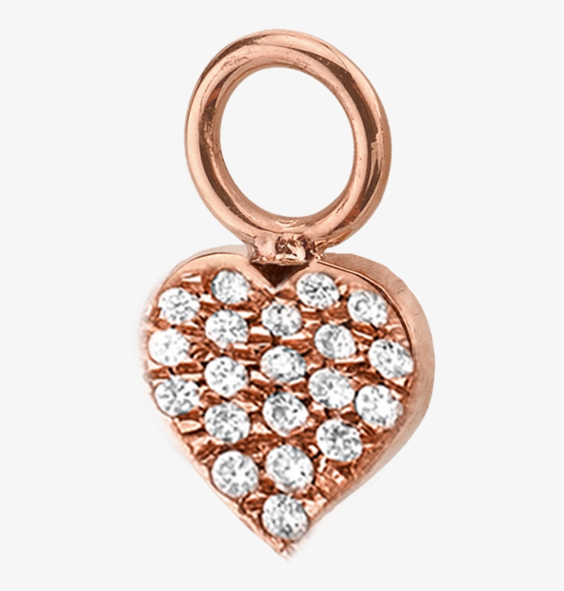 Diamond Heart Hoop Charm - Locket, transparent png #8437516