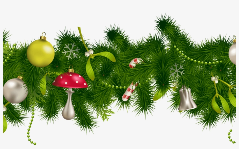 19 Christmas Holly Garland Clip Library Stock Huge - Green Christmas Decorations Png, transparent png #8438009