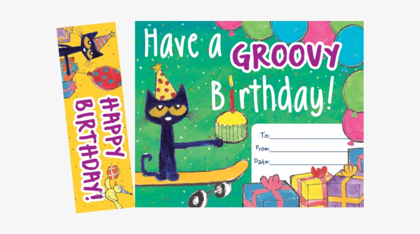 Tcr60327 Pete The Cat Groovy Birthday Bookmark Award - Pete The Cat Birthday, transparent png #8438353