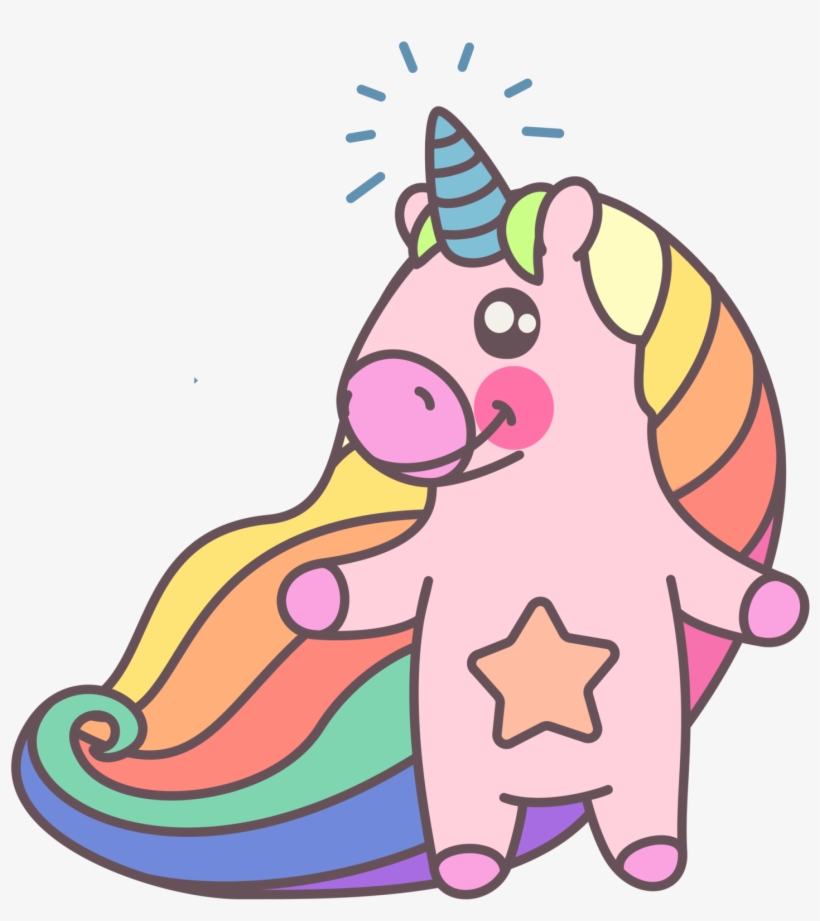 Cute Rainbow Unicorn - Cute Unicorn Outline, transparent png #8438404