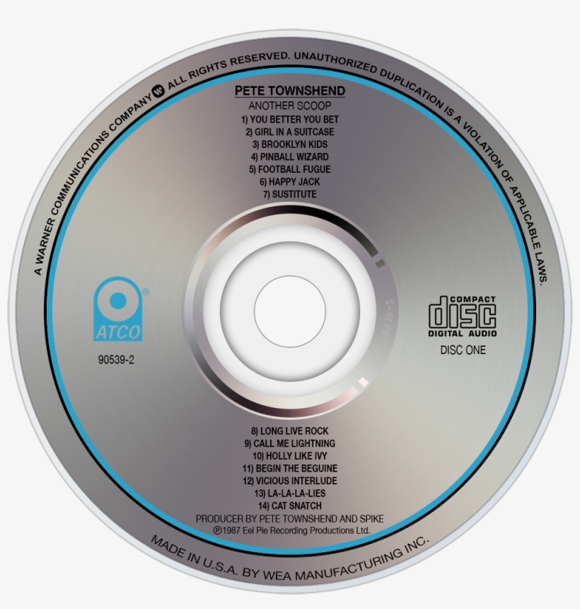 Pete Townshend Another Scoop Cd Disc Image - Acdc Be There The Rock Cd, transparent png #8438461