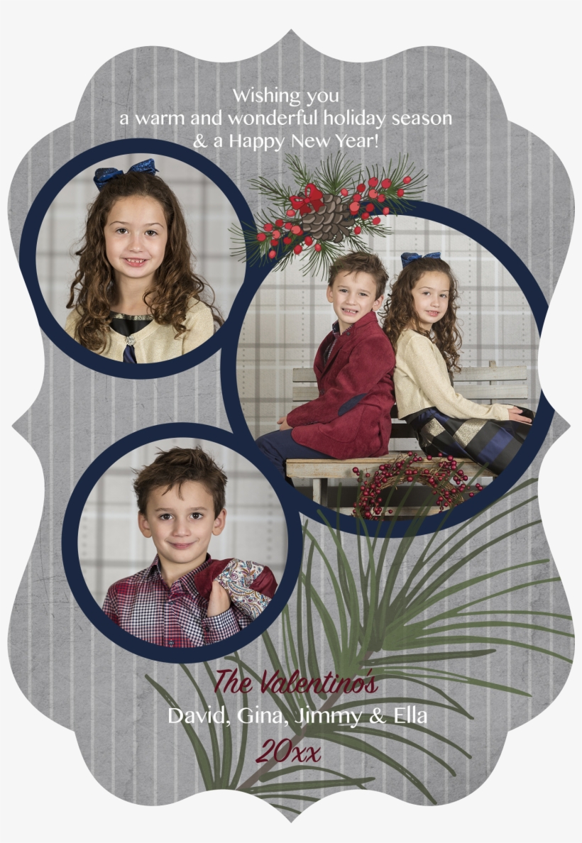 Sueded Garland Holiday Greeting Card - Christmas Decoration, transparent png #8438668