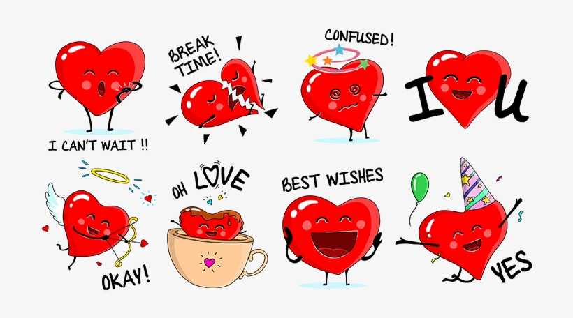 Cute Hearts Is One Of The Most Popular Sticker Packages, transparent png #8438798