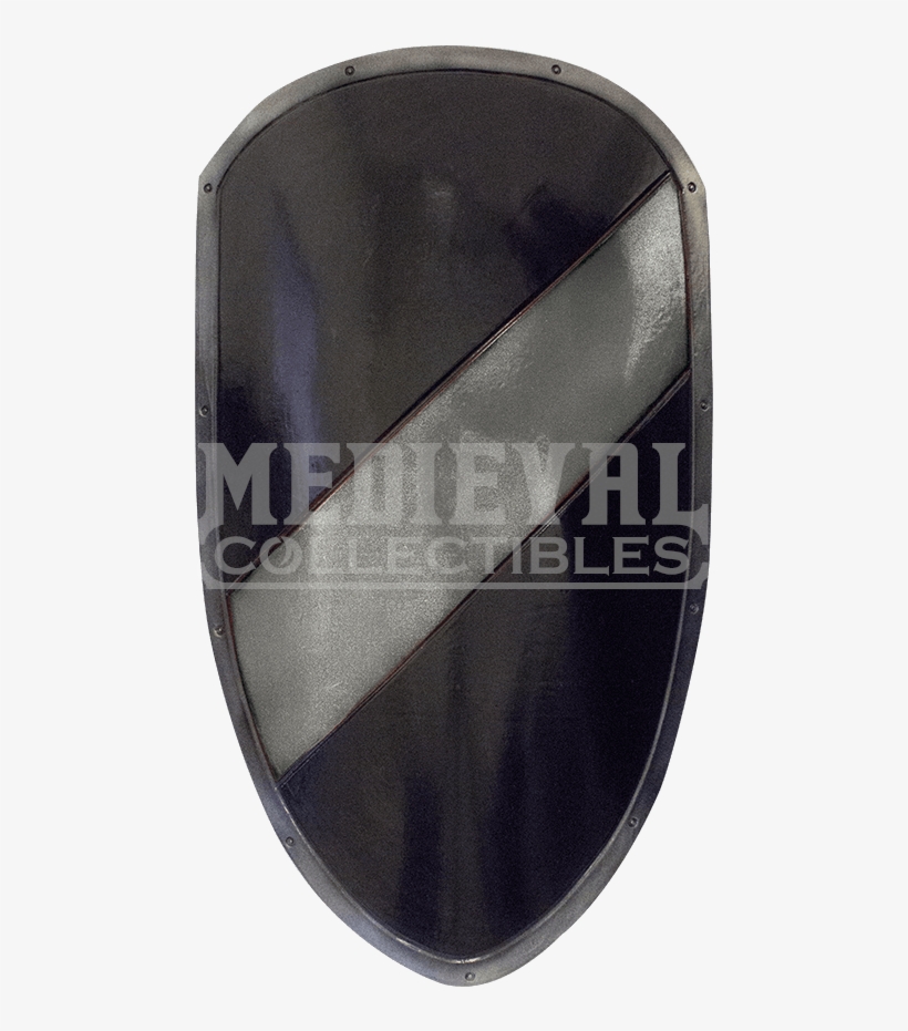 Silver And Black Striped Ready For Battle Large Shield - Emblem, transparent png #8439512