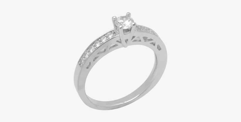 14k White Gold Diamond Ring D2056 - Engagement Ring, transparent png #8440064