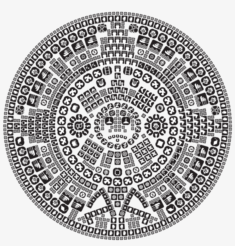 Aztec Carving Wyman Sumbolaztecsundial - Aztec Symbol Transparent Background, transparent png #8440464