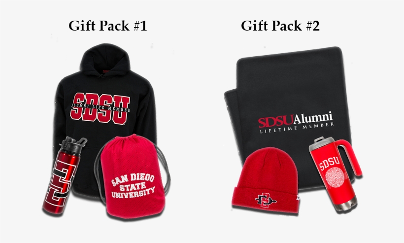 Sdsu Alumni Lifetime Member Gift Packs - Hoodie, transparent png #8440744