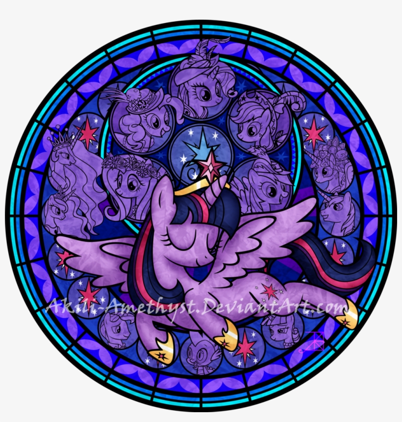 Free To Use As A Wallpaper, But Do Not Redistribute - My Little Pony Stained Glass Twilight Sparkle, transparent png #8441286