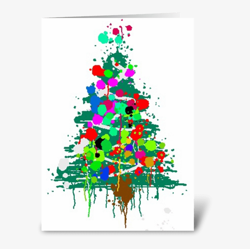Christmas Tree Explosion Greeting Card - Christmas Tree, transparent png #8441596