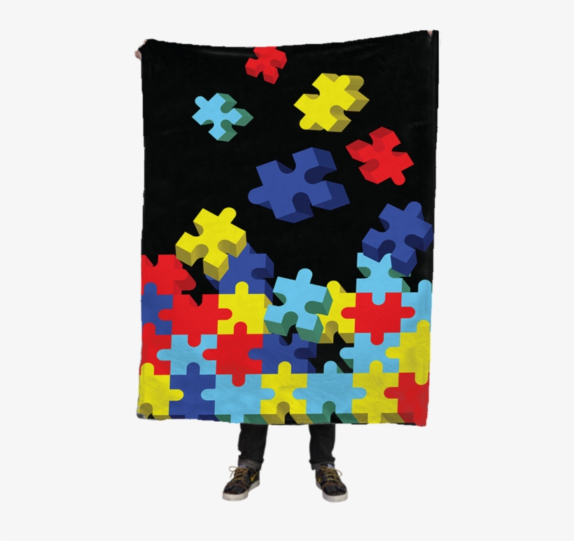 Flying Autism Puzzle Pieces Fleece Blanket - Couverture De Loup, transparent png #8441673