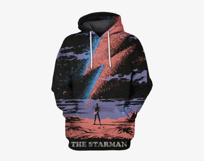 3d The Starman David Bowie Hoodie - David Bowie, transparent png #8442496