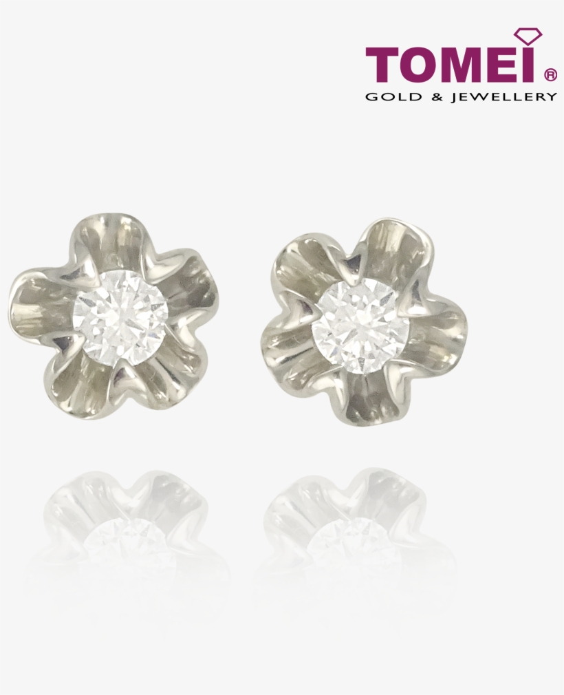 Tomei 375 White Gold "flower" Diamond Earrings (e866) - Tomei Jewellery, transparent png #8442655