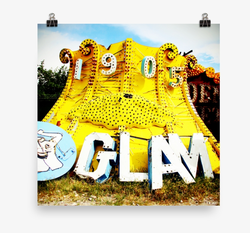 Vintage Vegas Glam Poster Print - Graphic Design, transparent png #8442906