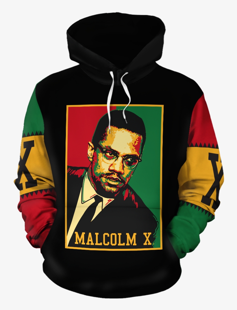 Malcolm X Retro All-over Hoodie - Hood, transparent png #8442983