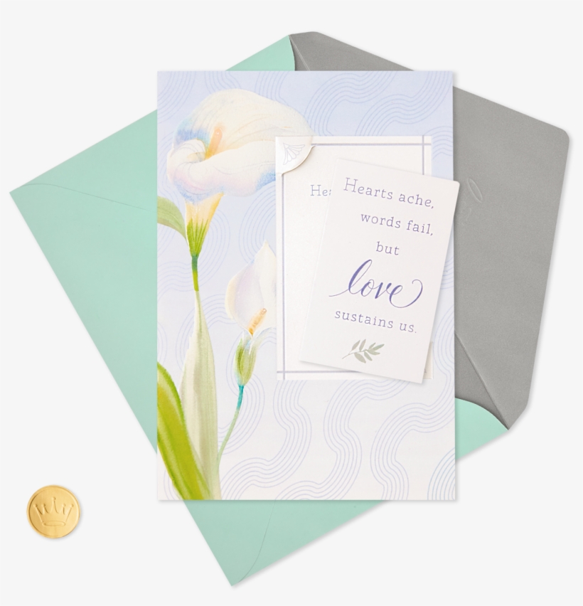 Calla Lily Love Sustains Us Sympathy Card With Removable - Greeting Card, transparent png #8443124