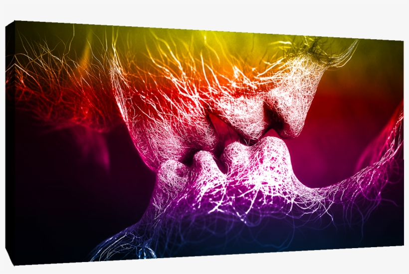 Details About Mulit Coloured Love Kiss Abstract Art - Love Kiss Abstract Art, transparent png #8444490
