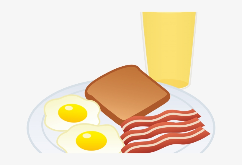 Breakfast Clipart Vector - Bacon And Eggs Drawing, transparent png #8444804