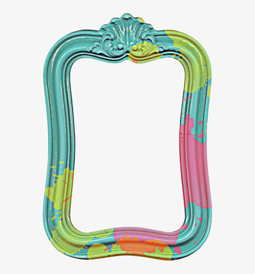 Green, Pink And Turquious Art Frames, Decorative Paper, - Picture Frame, transparent png #8444999