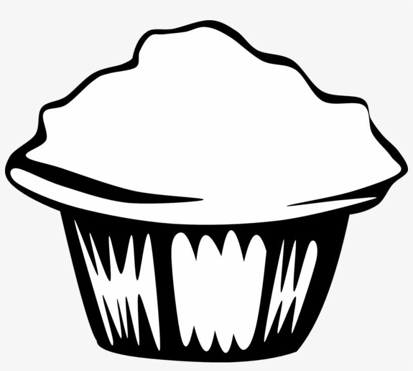 Fast Food, Breakfast, Muffin - Muffin Clip Art Black And White, transparent png #8445138