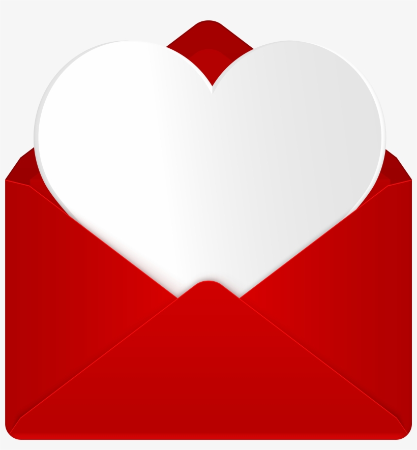 Red Envelope With Heart Clip Art Image, transparent png #8445310