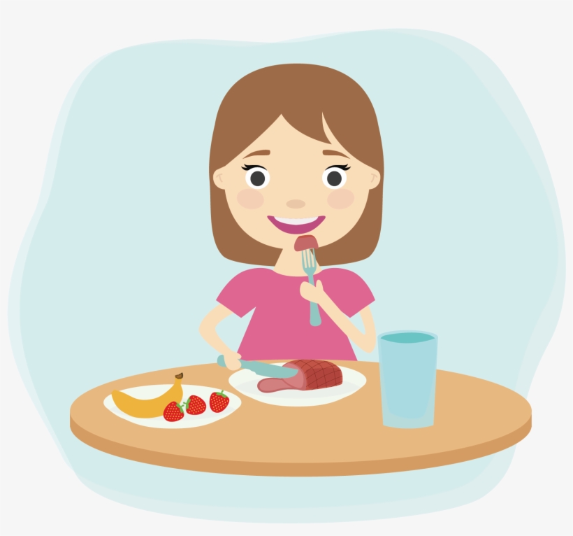 Breakfast Eating Child Clip Art - Eating Healthy Foods Clipart, transparent png #8445317