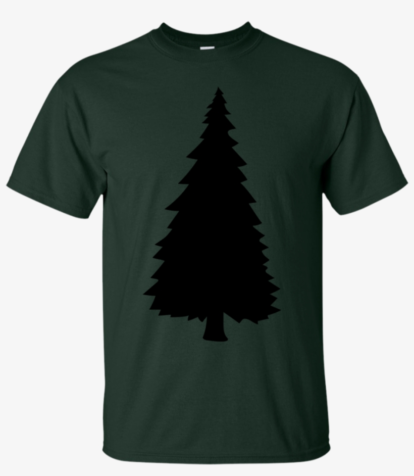 Black Silhouette Christmas Tree Christmas Nicholas - Black Tee Shirt, transparent png #8445602