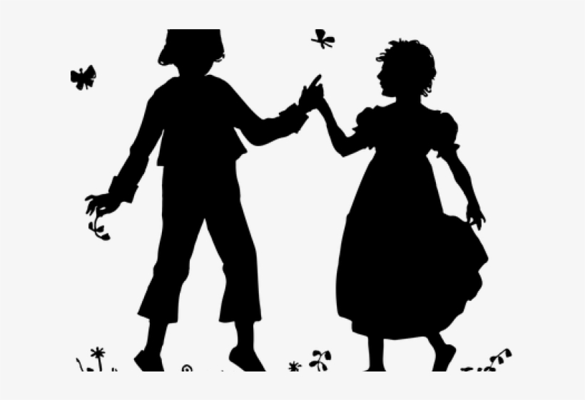 People Silhouette Clipart Little Person - Boy & Girl Png, transparent png #8445765