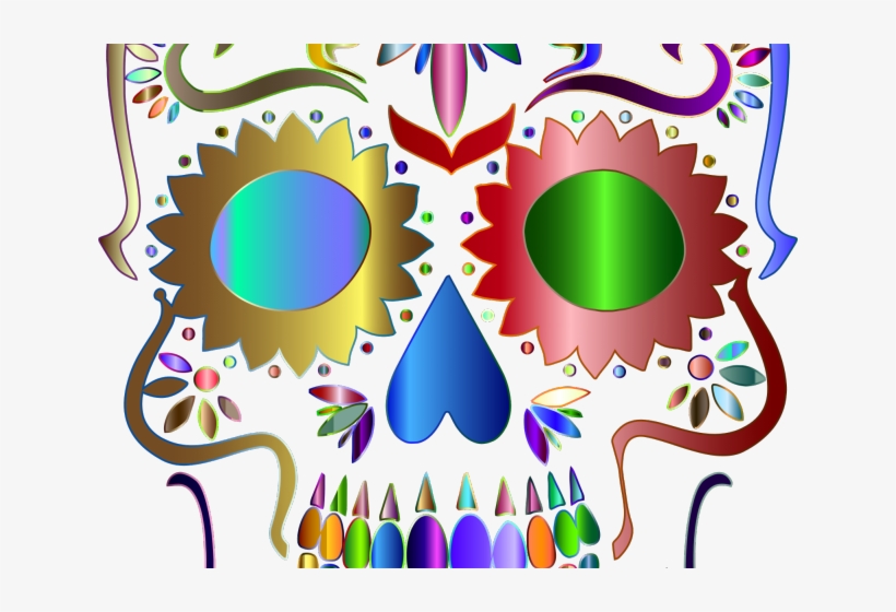 Sugar Skull Clipart Silhouette - Sugar Skull Transparent Background, transparent png #8446336