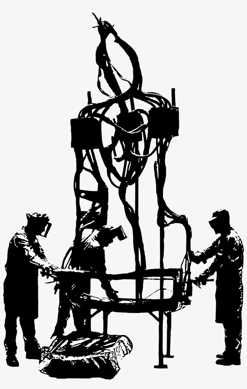 Silhouette Of Auto Workers Sculpture - Machine Tool, transparent png #8446428