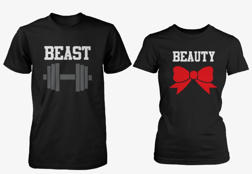 Beauty & Beast - Couple Shirt King Queen, transparent png #8447949