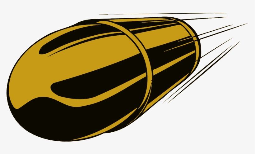 Bullet Sticker - Flying Bullet Drawing, transparent png #8448635