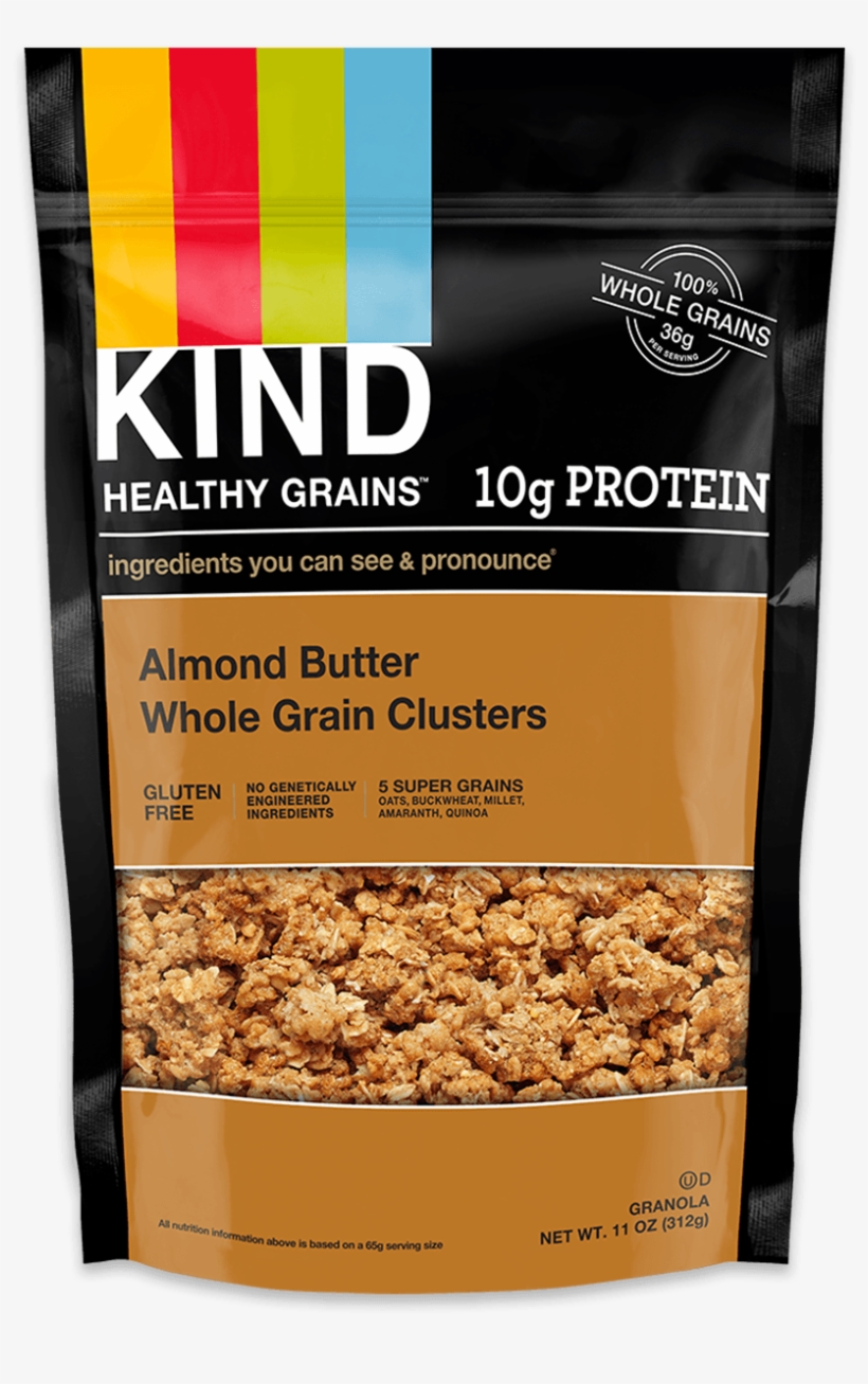 Almond Butter Granola Whole Grain Clusters Kind Snacks - Kind Dark Chocolate Granola, transparent png #8449062