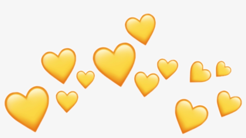 Hearts Sticker - Yellow Heart Emoji Crown, transparent png #8449189
