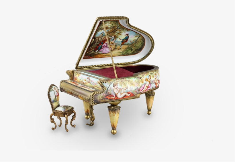 A Large Vintage Viennese Enamel And Gilt Metal Musical - Fortepiano, transparent png #8450102
