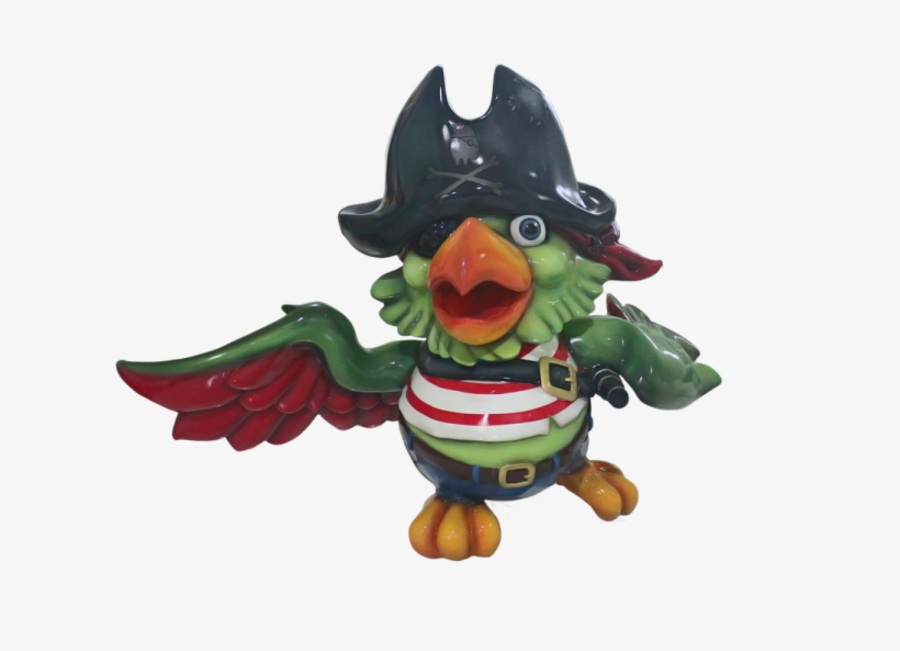 Comic Bird Parrot Pirate Animal Prop Life Size Resin - Cartoon, transparent png #8451801