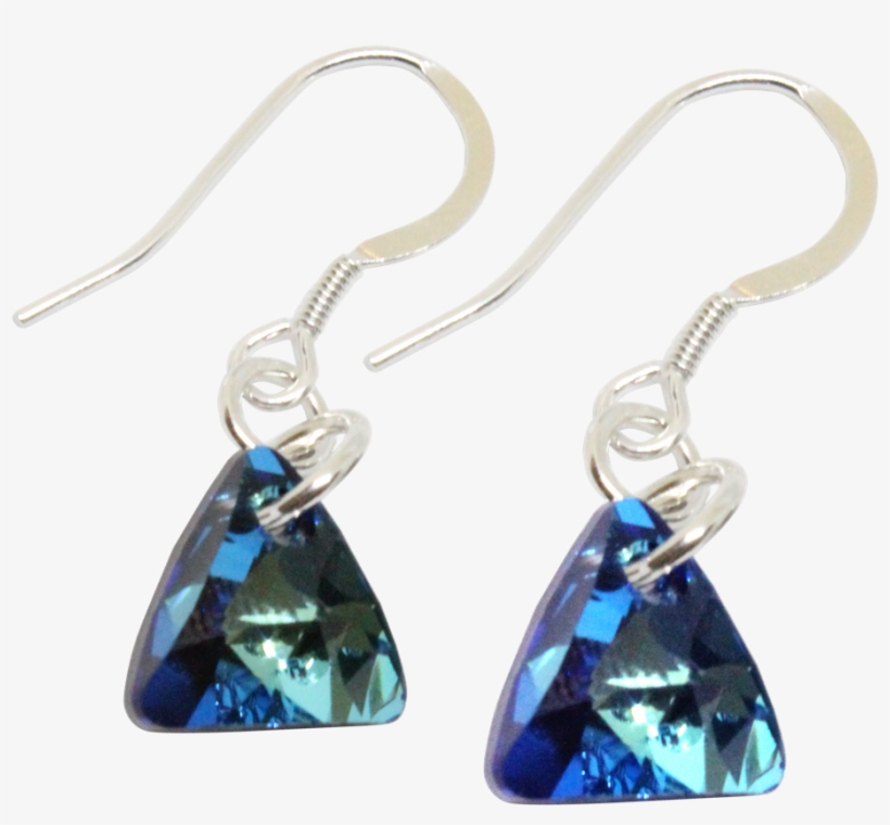 Swarovski Crystal Bermuda Blue Triangle Drop Earrings - Earrings, transparent png #8452115