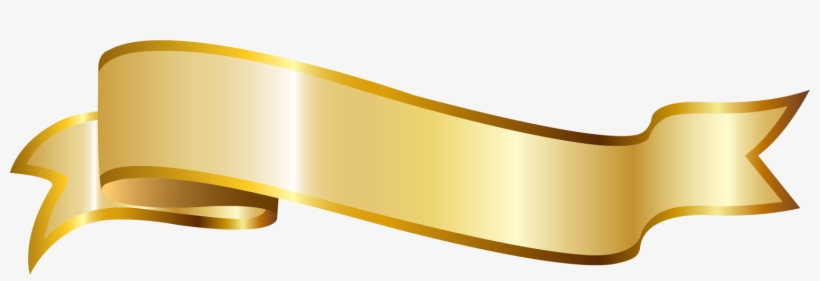 Golden Gold Ribbon Free Transparent Image Hd Clipart - Golden Ribbon Banner Png, transparent png #8452784