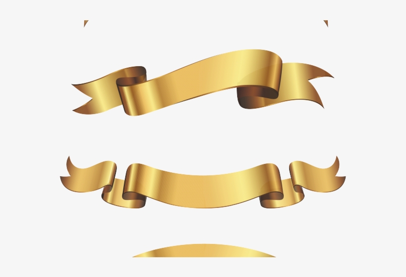 Golden Clipart Gold Ribbon - Vector Ribbons Free, transparent png #8453131