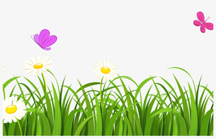 Spring Clipart Transparent Background Pencil And In - Grass And Flowers Clipart, transparent png #8453196