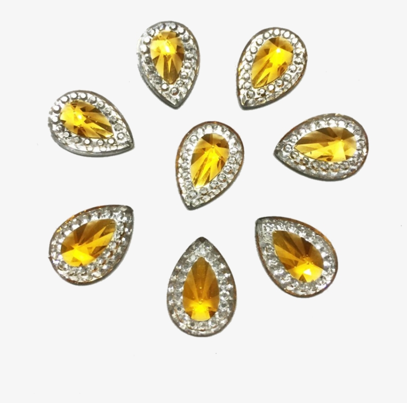 Yellow Drop Gems For Face Painting Bling, Gem Clusters, - Amber, transparent png #8454076