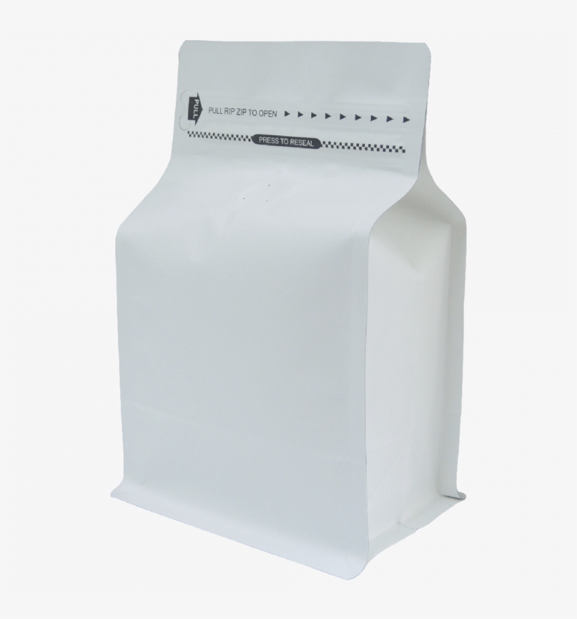 250g Box Bottom Bag With Zip And Valve, White Kraft - Tissue Paper, transparent png #8455016