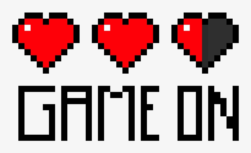 Game On - Video Game Life Hearts, transparent png #8455575