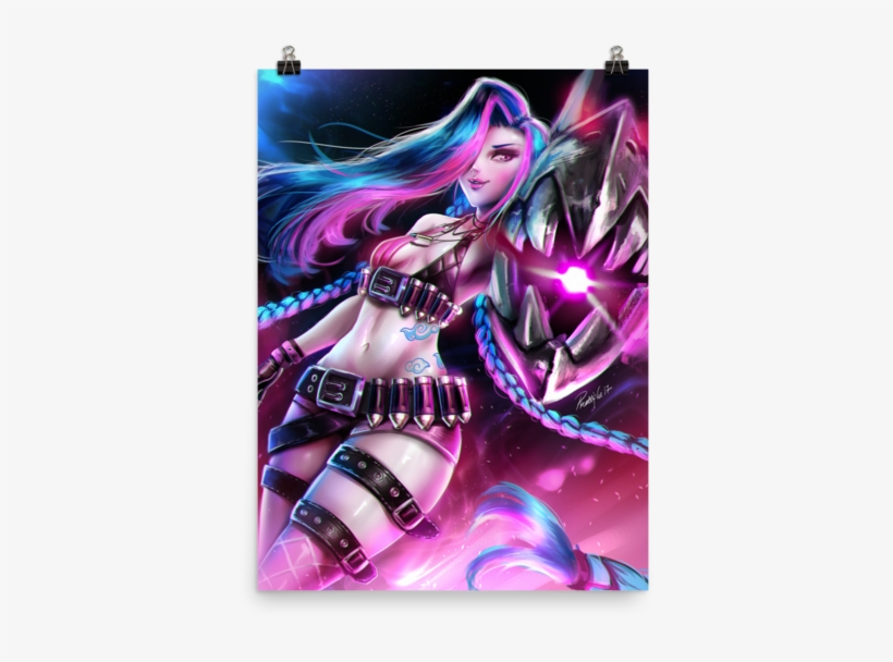 Poster League Of Legends Jinx & Her Shark Gun - League Of Legend Girl, transparent png #8455647