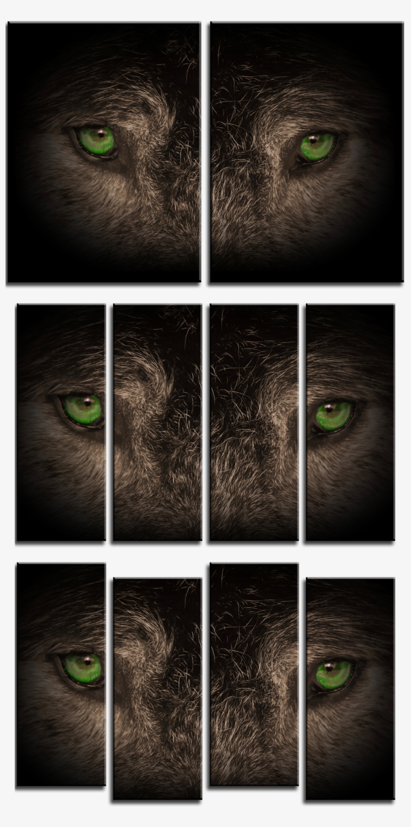 Wolf Eyes 2 And 4 Panel Canvas - Black Cat, transparent png #8455688