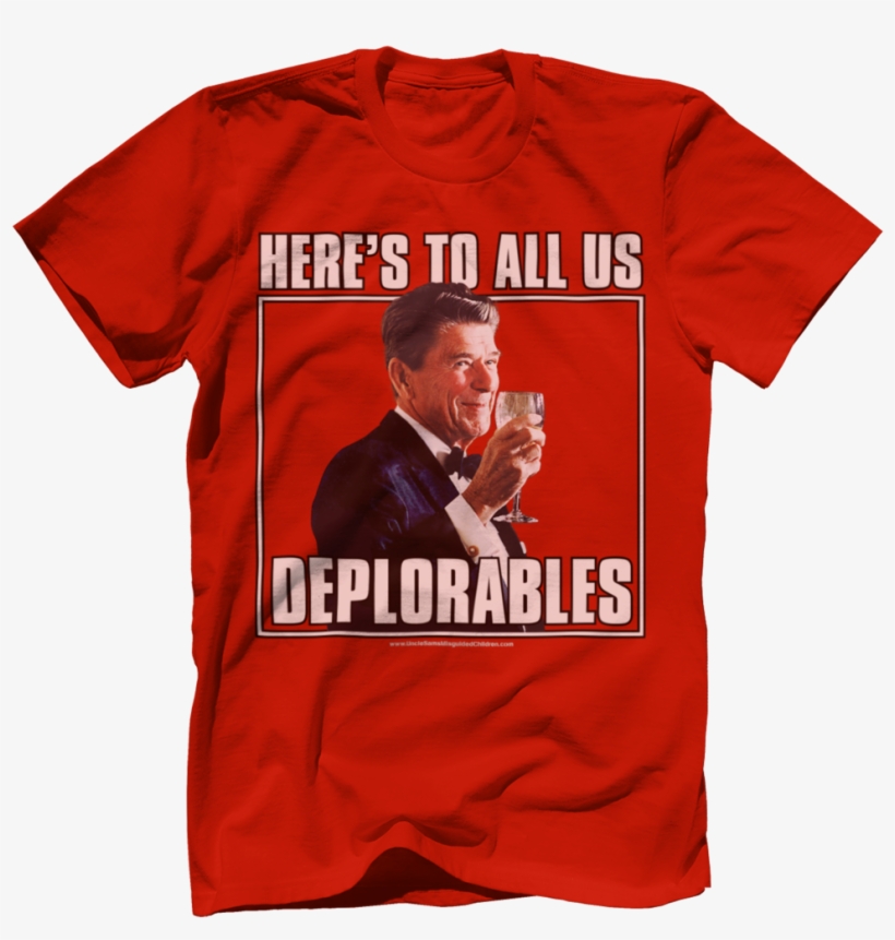 Ronald Reagan Cheers All Deplorables Tee Uncle Sam's - 50th Birthday Tshirts Men, transparent png #8456231